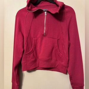 Womens Danskin Magenta cropped quarter zip Jacket